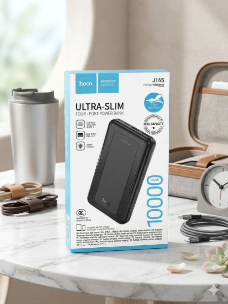 hoco j165 ultra slim 10000mah four port power bank hoco j165 ultra slim 10000mah four port power bank